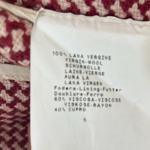 ARMANI {12} Jacket Cropped Dark Red Cream Fringe - Picture 12 of 14